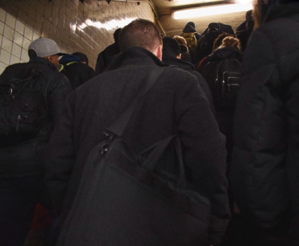 Millions of people swipe in and out of the subway everyday. We build connections with strangers by rolling our eyes at oh-so-typical delays and navigating adjusted schedules. (50th St)